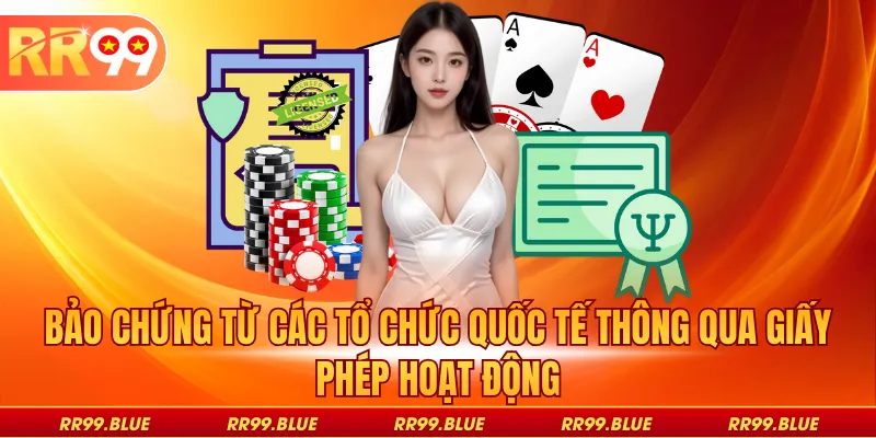 Bảo chứng từ các tổ chức quốc tế thông qua giấy phép hoạt động